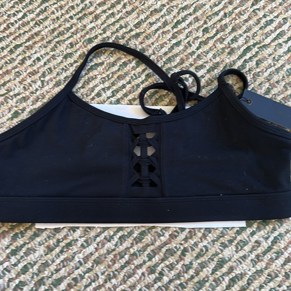 Carbon38 Black Performance Sports Bra NWT